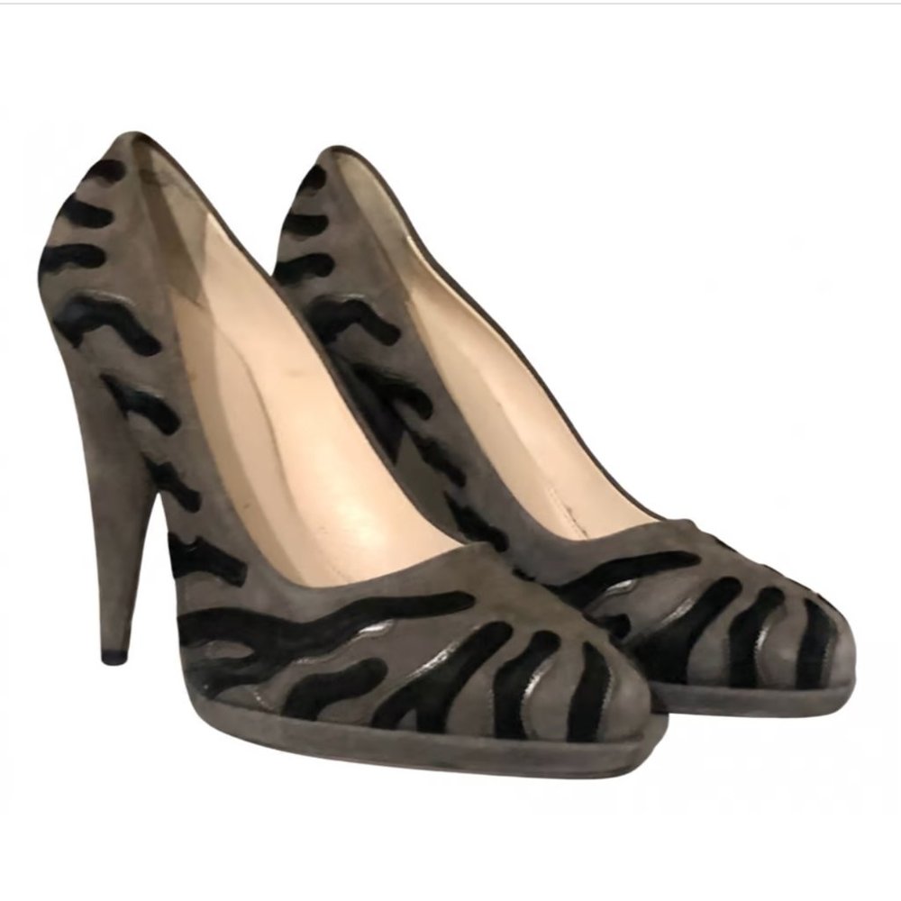 Prada zebra-print suede pumps